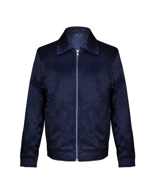 DAVID WEJ Blue Washington Aviator Jacquard Jacket for men