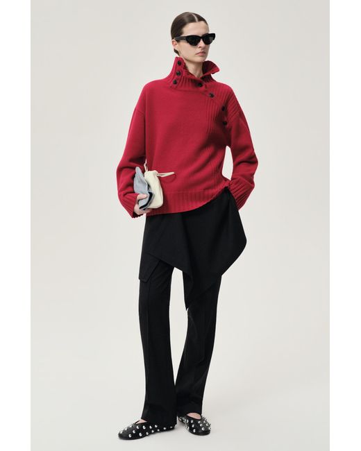FRONT ROW SHOP Black Layered Skirt Trousers