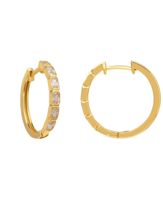 Latelita London Metallic Classic Baguette Hoop Earrings