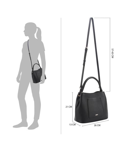 Paul Costelloe Black Rosa Leather Bag