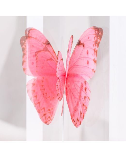 Oana Savu Pink Versatile Large Silk Butterfly Brooch Pin With Pin
