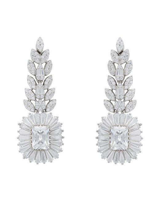 Latelita London Metallic Countess Gemstone Drop Earrings Moissanite