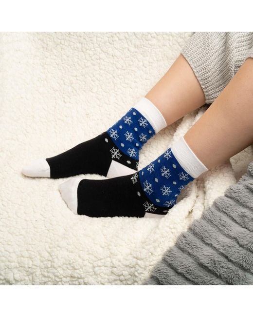 Peper Harow - Made in England Blue Frosty Christmas Socks Three Pack