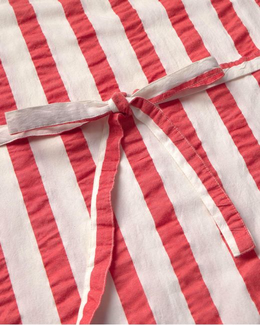 Thinking Mu Red Striped Seersucker Bow Cecile Dress