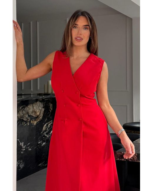 Girl In Mind Hazel Tailored Sleeveless Midi Dress