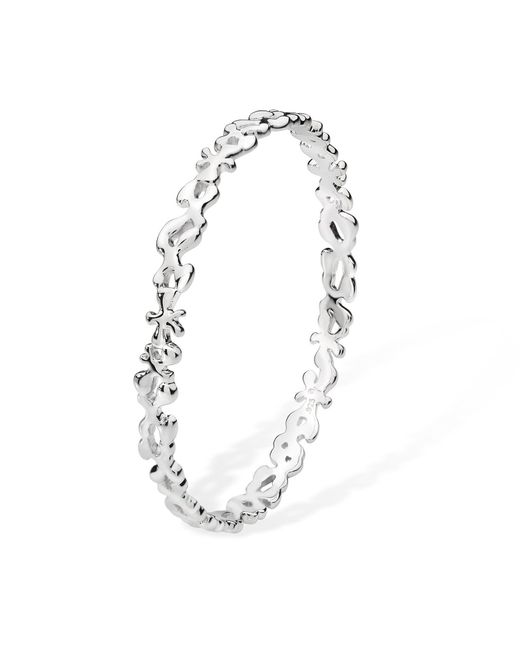 Lucy Quartermaine White Sterling Thin Splash Bangle