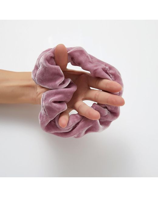 Soft Strokes Silk Purple Silk Velvet Handmade French Scrunchie Set Of Four