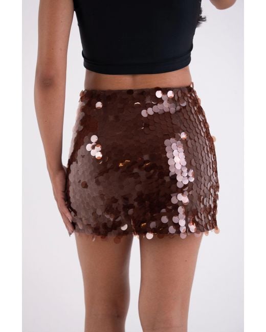 Amy Lynn Brown Gloria Disc Sequin Mini Skirt