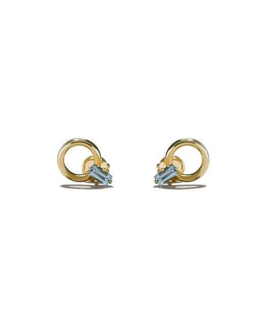 Onia Metallic Aquamarine Donut Studs