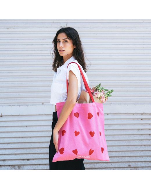 Up-fuse Pink Canvas Tote Bag