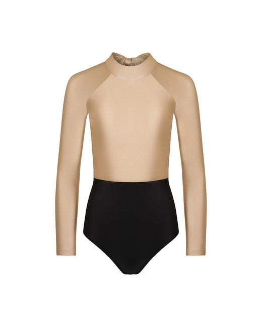 Paola Amador Black Neutrals Bodysuit Swimsuit Surf Cream