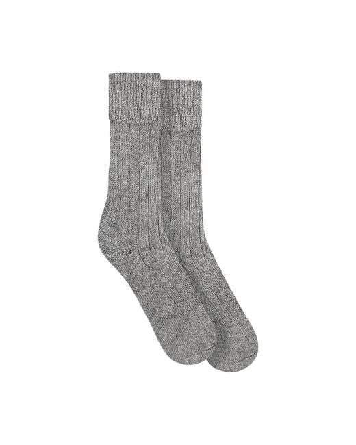 Paul James Knitwear Gray Alpaca Kenilworth Lounge Socks