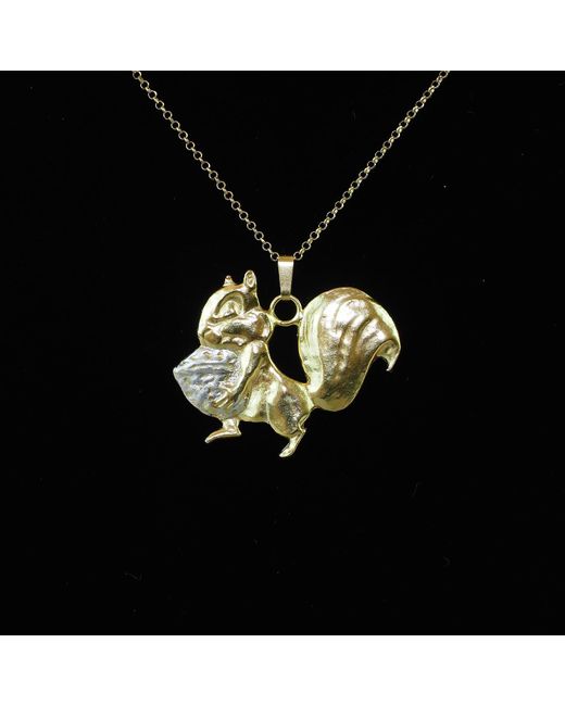 Simon Kemp Jewellers Metallic Squirrel Pendant Eighteen Carat On Solid Sterling