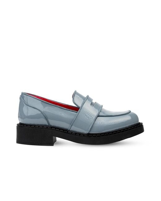 Rosamund Muir London Blue Stratford Patent Loafers