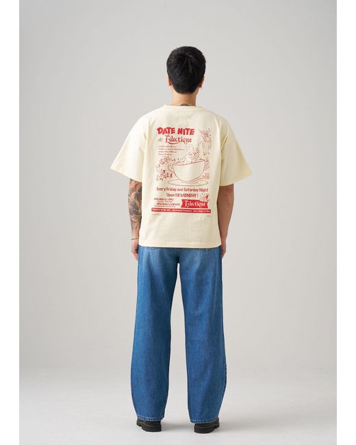 Éclectique Natural Date Night Cream Graphic T-Shirt for men