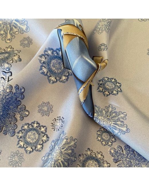 Ralufineart Blue Frozen Elegance Pocket Square