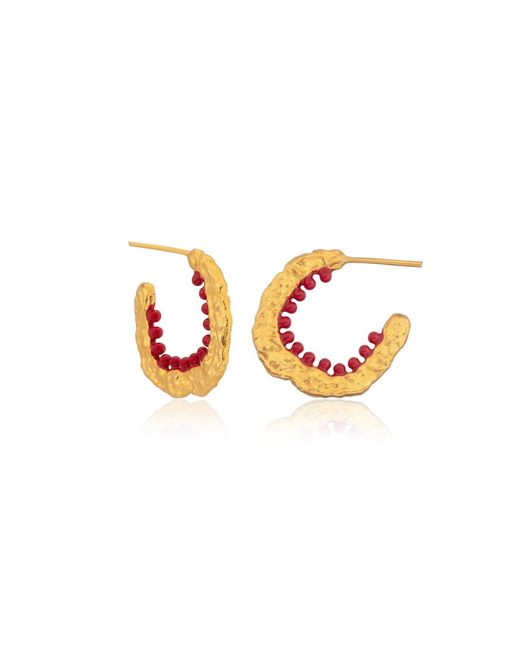 Milou Jewelry White Alice Hoop Earrings