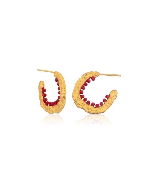 Milou Jewelry White Alice Hoop Earrings