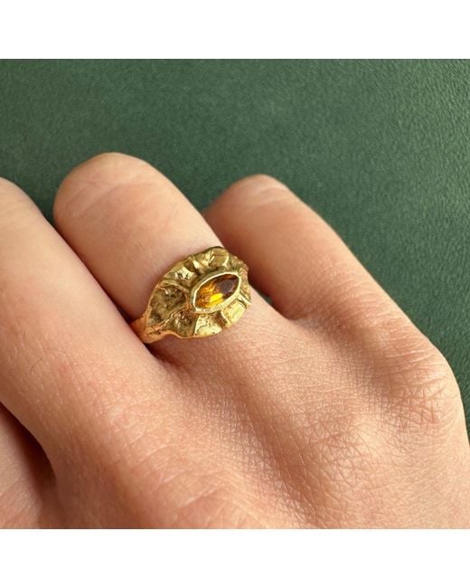 ASSUWA Metallic Eye Of Ra Citrine Ring