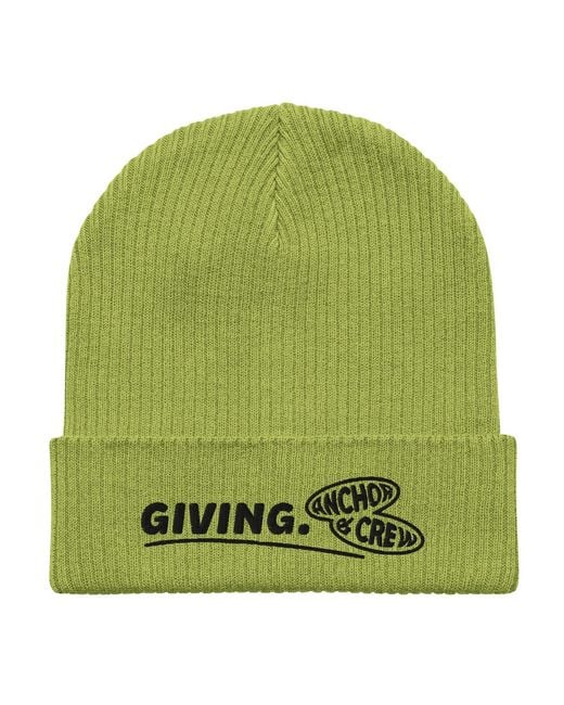 Anchor and Crew Green Leaf Giving Gen. Organic Cotton Embroidered Beanie for men