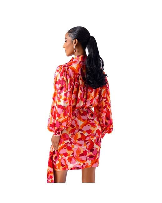 Freak Vault Red Solaris Draped Mini Dress