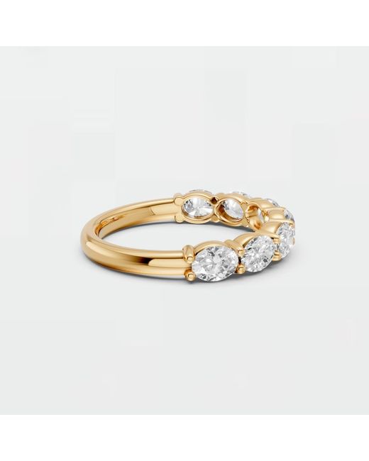 Aya Fine Jewelry Metallic Oval Lab Diamond Half Eternity Wedding Band
