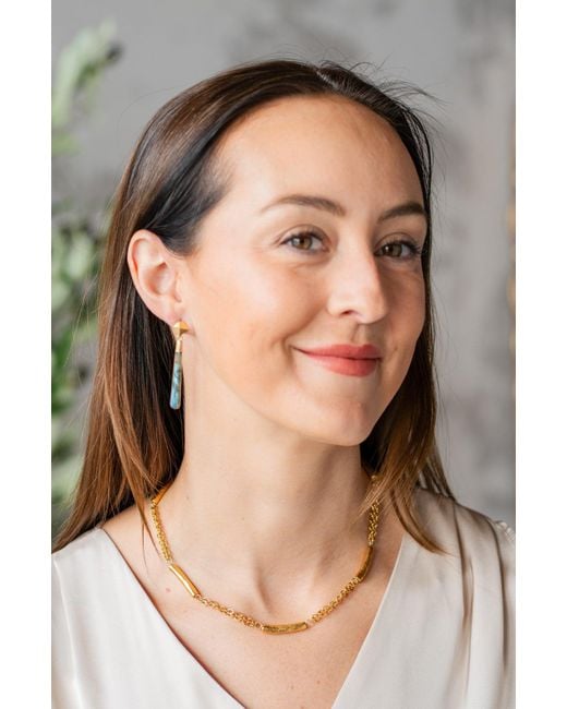 Loni Paul Jewelry Metallic Tube Bead Station Necklace