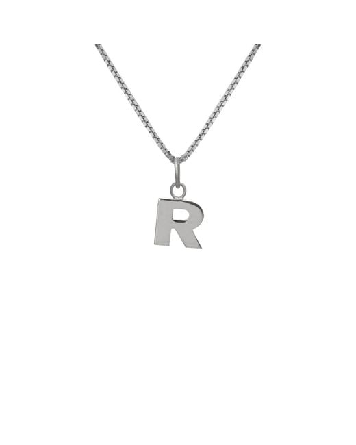 Edge Only Metallic Letter Pendant "R" Initial Necklace Sterling for men