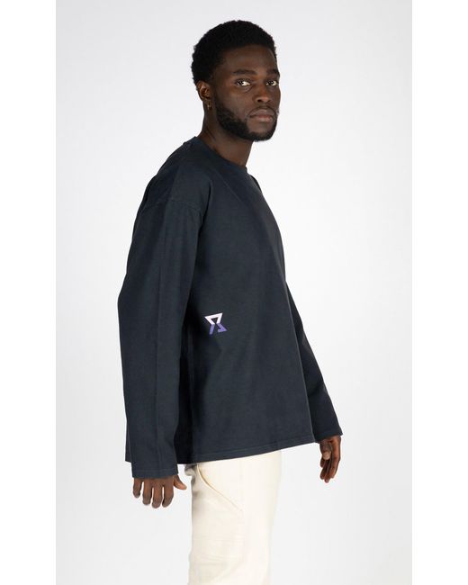 Achilles and the Tortoise Blue Long Sleeve Tee Stone for men
