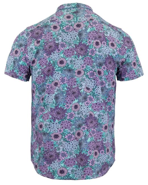 Lords of Harlech Blue Todd Garden Party Knit Shirt for men