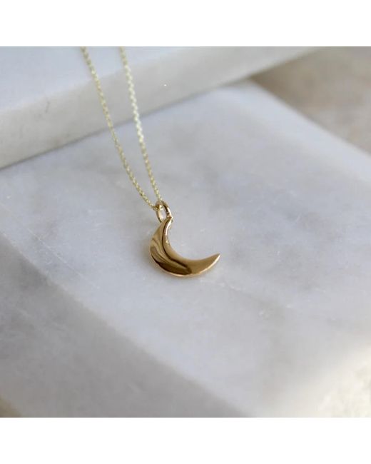 Lime Tree Design Metallic Moon Charm Necklace 14Ct Solid