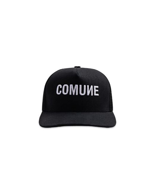 Comune Black Logo Trucker Hat for men