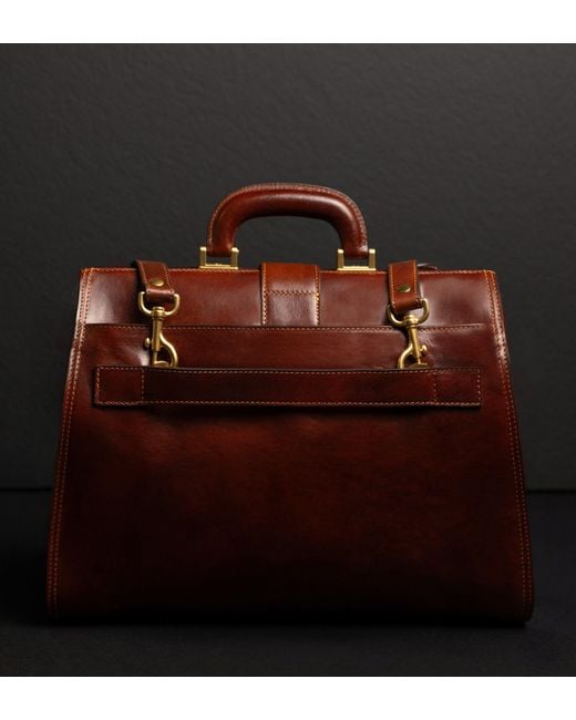 Time Resistance Brown Large Leather Doctor Bag for men