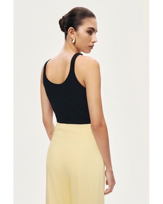 Nocturne Natural High-Waist Tailored Wide-Leg Pants