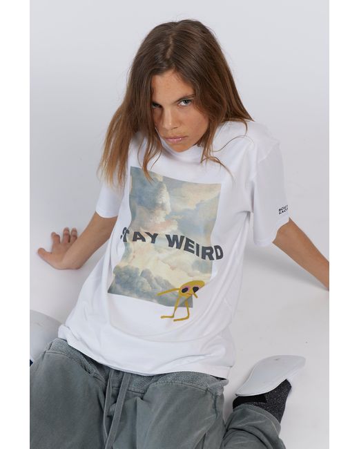 Boutique Kaotique White Stay Weird Organic Cotton T-Shirt