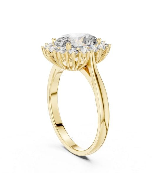 Aya Fine Jewelry Metallic Oval Halo Lab Diamond Engagement Ring