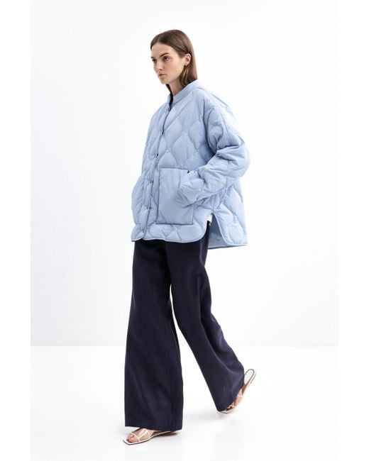InAvati Blue Oversized Sky Down Jacket