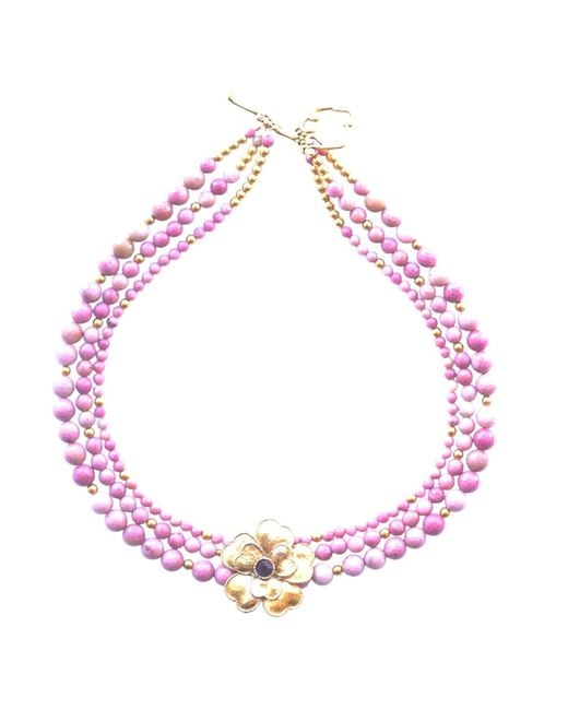 Way to Chic Pink Blush Bloom Rhodonite Necklace