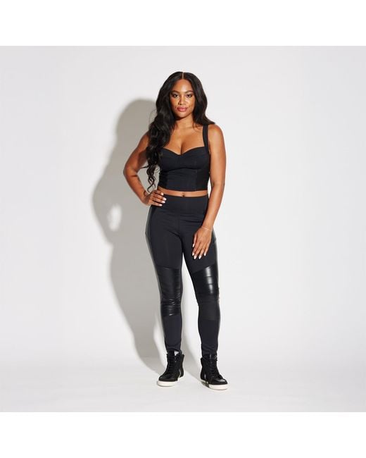 Circular Path Blue Moto High Waist Legging