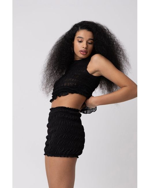 Amy Lynn Black Sonya Shirred Top