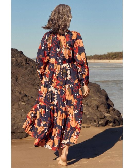 Adrift Clothing Layla Cotton Silk Tiered Dress