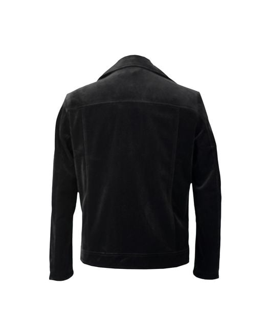 DAVID WEJ Black Washington Corduroy Biker Jacket for men