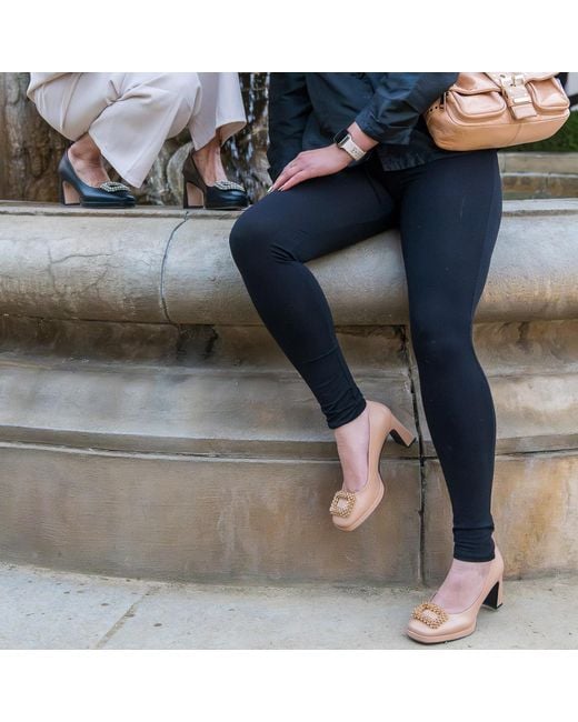 Beautiisoles by Robyn Shreiber Made in Italy Metallic Neutrals Clementine With Rhinestones Platform Dressy Leather Pump
