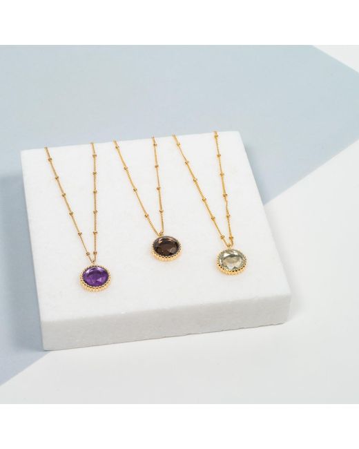 Auree Jewellery Metallic Barcelona February Birthstone Necklace Amethyst