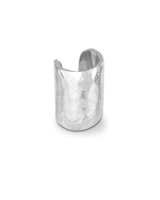 Dower & Hall White Long Straight Nomad Ear Cuff for men
