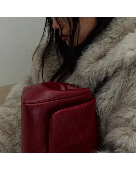 Sd Collection Purple Milan Chain Leather Bag