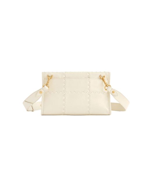 Orange Cube Natural Square Stitch Messenger Bag