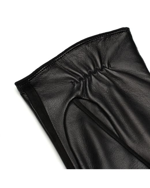 1861 Glove Manufactory Black Sassari Nappa Leather Gloves for men