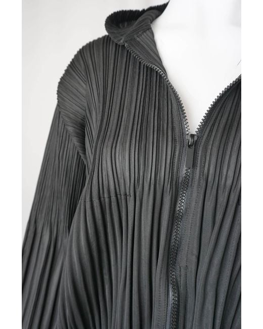 Wild Cosmos Black Vanessa Zip Up Hooded Plissé Satin Jacket