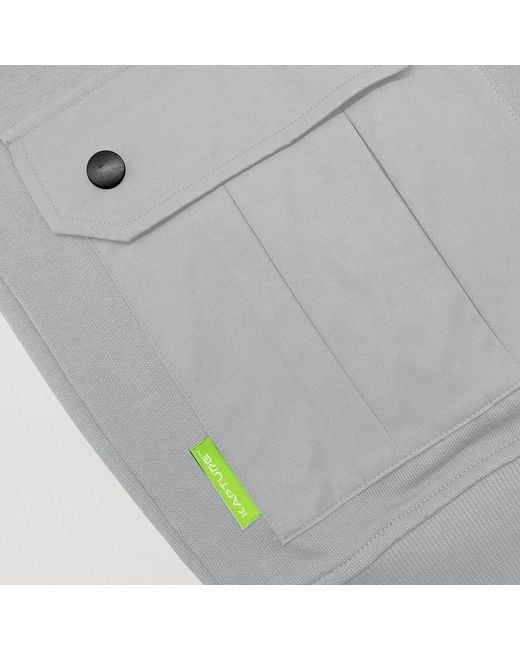 Kapture Gray Travel Logo-Print Pocket Hoodie for men
